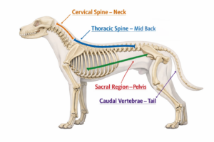 dog spine - Dog-Breeds.net Diagram of dog's neck, spine, pelvis and tail.